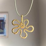 Handmade Kawaii cute retro y2k style gold tone big flower necklace ๐๐๐ Photo 1