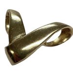 14k 14KT Gold V Initial Slide Yellow Gold Pendant Omega Fancy Photo 3