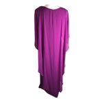 Glamour Nights Purple Sheer Overlay Cape Jewel Neck Formal Dress Size 6 Photo 3