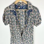 Sandro  Silk Floral Retro Collared Shirt Dress Photo 2