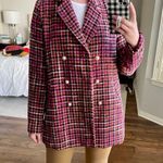 Aura | Red Dress Boutique Tweed Pink Orange Blazer Pearl Buttons Gold Accents Photo 14