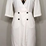 White wrap front coat dress. NWOT White Size undefined Photo 0