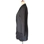 Lapel Collar Black Fringe Hem Tassel Double Breasted Blazer Mini Dress Photo 6