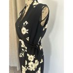Jones Wear Women's Dress Sleeveless Black & Ivory Partial Wrap Dress Size 6 Photo 3