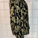Hale Bob viola black gold metallic jacquard floral blouse size small Photo 4