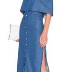 Night Walker denim off the shoulder dress with slits on sides & pockets ( S ) Photo 1