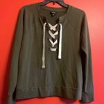 a.n.a  Forest Green size  M lace -up Sweatshirts Photo 0