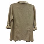 Active USA Lightweight Linen Blend Open Front Roll Sleeve Blazer Womens Large Photo 10