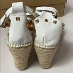 Maypol  Anthro white leather studded espadrille wedges Photo 1