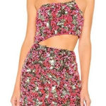 H:ours  NWT Sybila Fuchsia and Gold Shiny Sequin Cut-Out Party Mini Dress Medium Photo 0