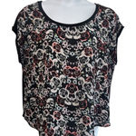 Torrid Women 1X Floral Skeletal Black Shirt Casual Grunge Emo Punk Rockstar Photo 0