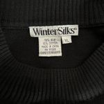Wintersilks Sweater Womens XL Black Mock Neck Long Sleeve Silk Cotton Minimalist Photo 7