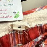 POL NWT  Red & Orange Plaid with rope Drawstring Cotton Bermuda Shorts Size S Photo 4