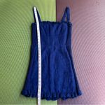 Reformation Blue  Linen Dress with Ruffle Detail Photo 1