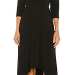 Soma Buttery Soft Jersey Black High Low 3/4 Sleeve Midi Dress Size L NWT Photo 0