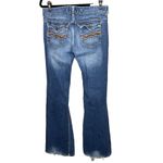 Rue 21  Flare Jeans Embroidered Button Flap Back Pockets Juniors‎ Womens Size 7/8 Photo 4