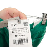 ZARA Washed Green High Waisted Denim Straight Cropped Jeans Size 0 Photo 11