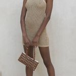 Cult Gaia Tan Cream Yara Knit Crochet Beach Cover Up Mini Summer Dress Photo 5