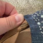 White Mountain Blue Beaded Faux Pearl Espadrille Wedges Women's Size 8.5 Sandals Photo 6