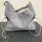 Stuart Weitzman Laela Shoulder Crossbody Handbag Suede Light Blue Photo 1