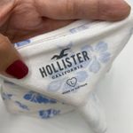 Hollister White & Blue Hawaiian Floral Tie Neck Halter Top Size L Coconut Girl Photo 2