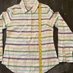Vineyard Vines  Gustavia Linen Cotton Blue White Striped Long Sleeve Shirt Sz 0 Photo 3