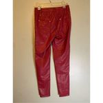 Boutique  Red Maroon Studed Tie Closure Zip PocketsPunk Rock Skinny Pants XL Photo 4