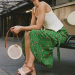 Anthropologie Rattan Circle Crossbody Bag, White/Cream/Brown, Classic Chic Photo 9