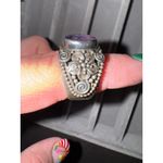 Artisan Ring / Genuine Amythyst /  / Signed 925 / size 8.25 Photo 3