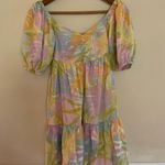 Billabong  Be Mini Mini Dress FEMININE BABYDOLL Puff Sleeve Small S  VACATION Photo 0