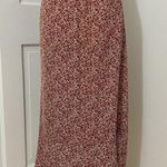 Wishlist Floral Flowy Ruffle Midi Skirt Rust Clay White Flowers Cottagecore Sz L Photo 1