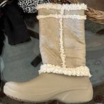 Crocs  Khaki Fuzz Collection Fleece-Lined Boots. Size Women’s 11 Nadia style Photo 0