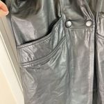 VTG 80s John Weitz Petite Black Leather Coat Goth Y2K Punk Size L Photo 8
