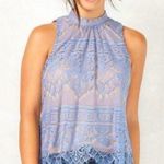 LC Lauren Conrad Women's size XS Red Eyelash Lace Halter Top Blouse Photo 0