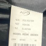 ASM Asmanto Black Zip Up Long Sleeve Wide Collar Belted Trench Coat Jacket Sz 8 Photo 5