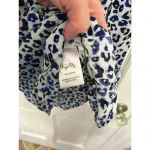 Tigerlily ‎ Anthropologie Navy Leopard Print Button Down Blouse size 6 NWT Photo 4
