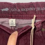 Toad & Co Womens Mid Rise Lola Slim Fit Straight Skinny Jeans Burgundy Sz 4 NWT Red Photo 4