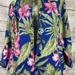 Chico's 1 Tahiti Tropis Linen Jacket Women M Button Front Side Pocket Long Sleeve Photo 0