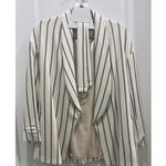 ZARA  Cream Pinstriped Belted Jacket Sz XS Photo 0