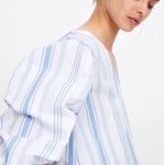 ZARA  blue and white striped shirt Photo 1