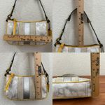 Coach Vintage Y2K 2182 Metallic Silver Monogram Canvas Baguette Demi Mini Bag Photo 7