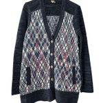 Free People We The Free Argyle Cardigan Sweater Size L Wool Blend Indie Sleaze Photo 1