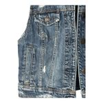 American Eagle Denim Vest Distressed Medium Wash Jean Sleeveless Size Small Photo 1