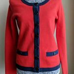 Banana Republic  Tipped Sweater Jacket Red Navy M New Photo 0