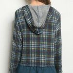 Anabelle's NWT Annabelle Plaid Hooded Tunic Top Long Sleeve Sz M Photo 1