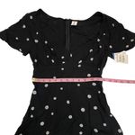Abound NWT  Black White Daisy Floral Print Babydoll Mini Dress Short Sleeve New Photo 6
