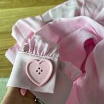 Moschino NWT  pink Heart-Shaped Buttons Silk Blouse Photo 7