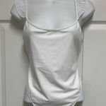 UNBRANDED White Ruffle Scoop Back One Piece Bridal Honeymoon Swimsuit Size M Photo 1