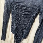 Free People  Intimately Under It All Mesh Printed Bodysuit Navy Combo Womens S Photo 2