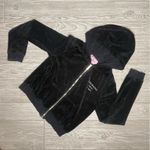 Juicy Couture  forever 21 black cropped velour track suit long sleeve sweater sm Photo 1